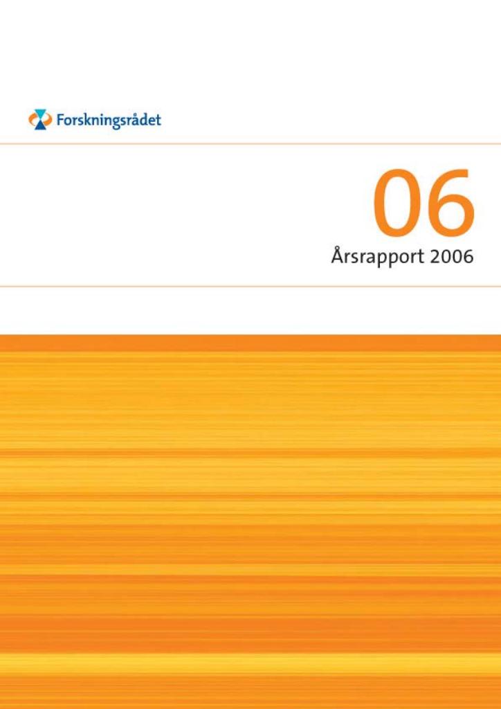 Forsiden av dokumentet Årsrapport Forskningsrådet 2006