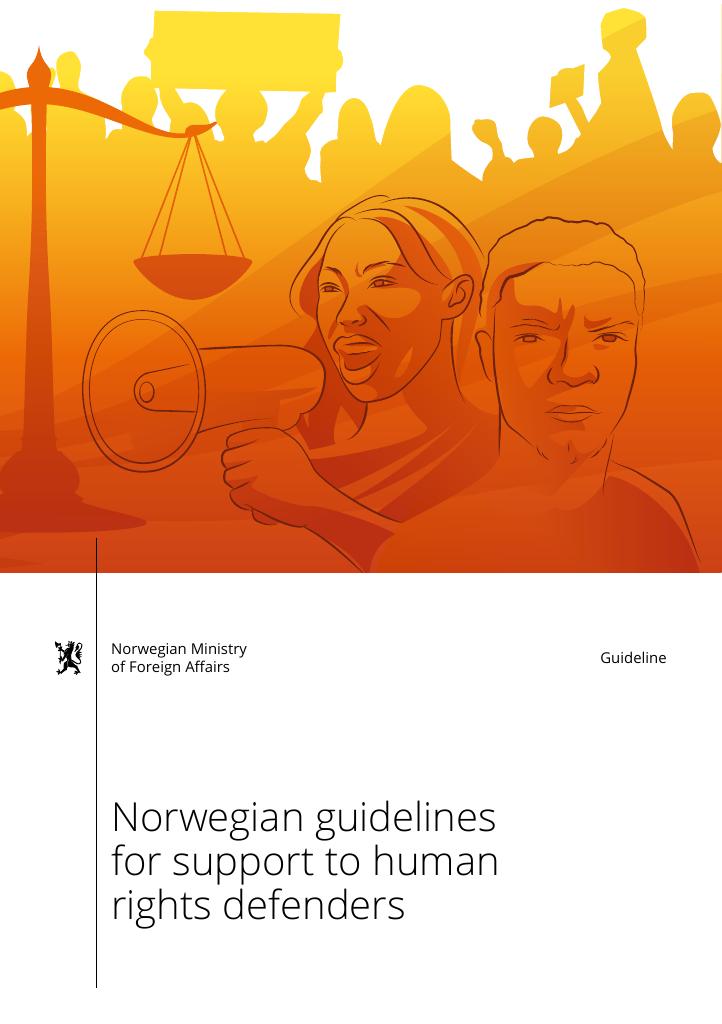 Forsiden av dokumentet Norwegian guidelines for support to human rights defenders