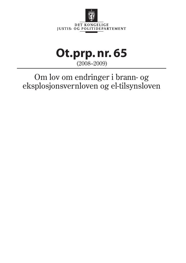 Forsiden av dokumentet Ot.prp. nr. 65 (2008-2009)