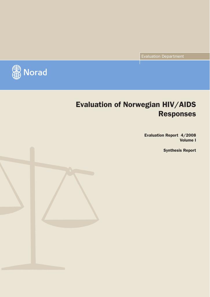 Forsiden av dokumentet Evaluation of Norwegian HIV/AIDS Responses