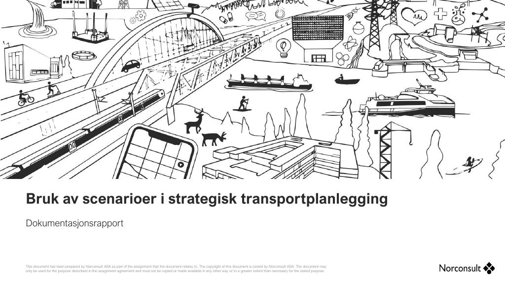 Forsiden av dokumentet Bruk av scenarioer i strategisk transportplanlegging