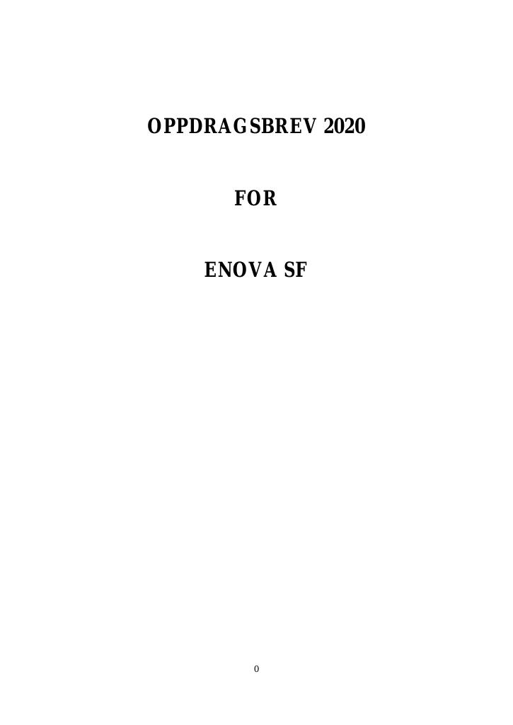 Forsiden av dokumentet Oppdragsbrev Enova 2020
