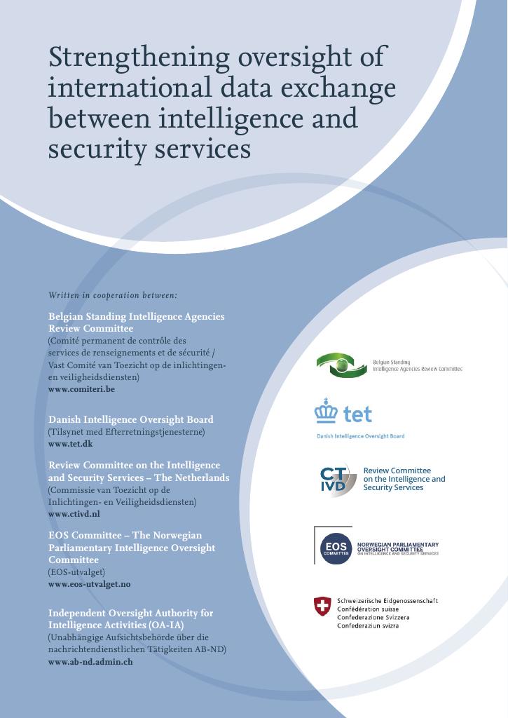 Forsiden av dokumentet Strengthening oversight of international data exchange between intelligence and security services