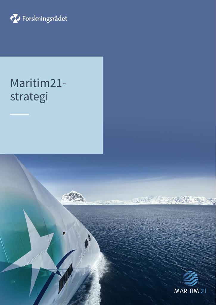 Forsiden av dokumentet Maritim21-strategi