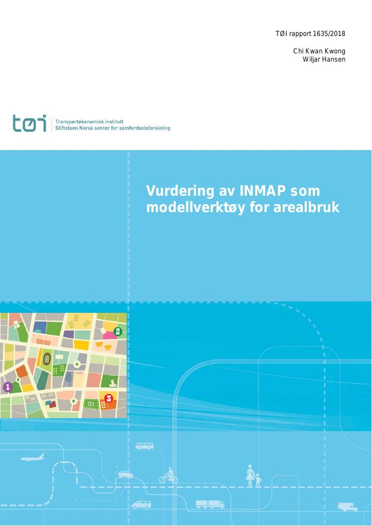 Forsiden av dokumentet Vurdering av INMAP som modellverktøy for arealbruk