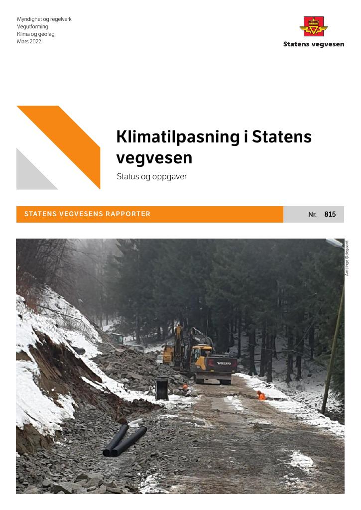 Forsiden av dokumentet Klimatilpasning i Statens vegvesen
