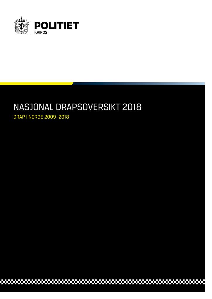 Forsiden av dokumentet Nasjonal drapsoversikt 2018