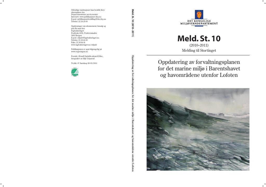 Forsiden av dokumentet Meld. St. 10 (2010–2011)