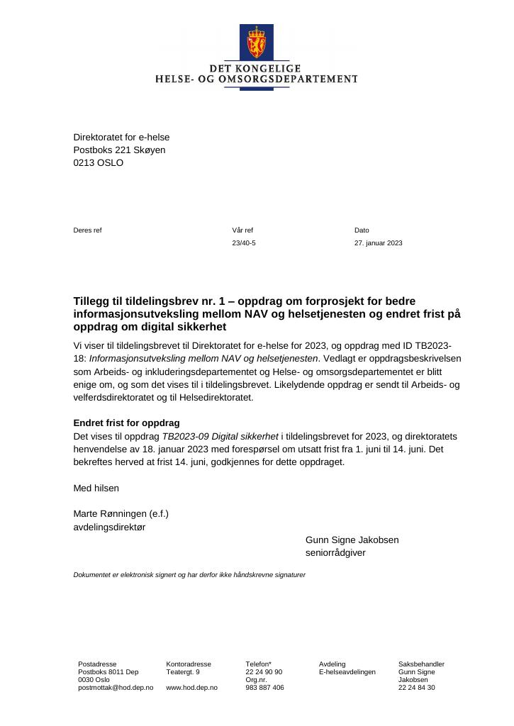 Forsiden av dokumentet supplerende 1 2023
