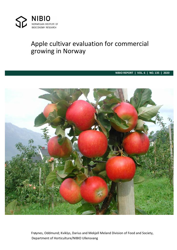 Forsiden av dokumentet Apple cultivar evaluation for commercial growing in Norway