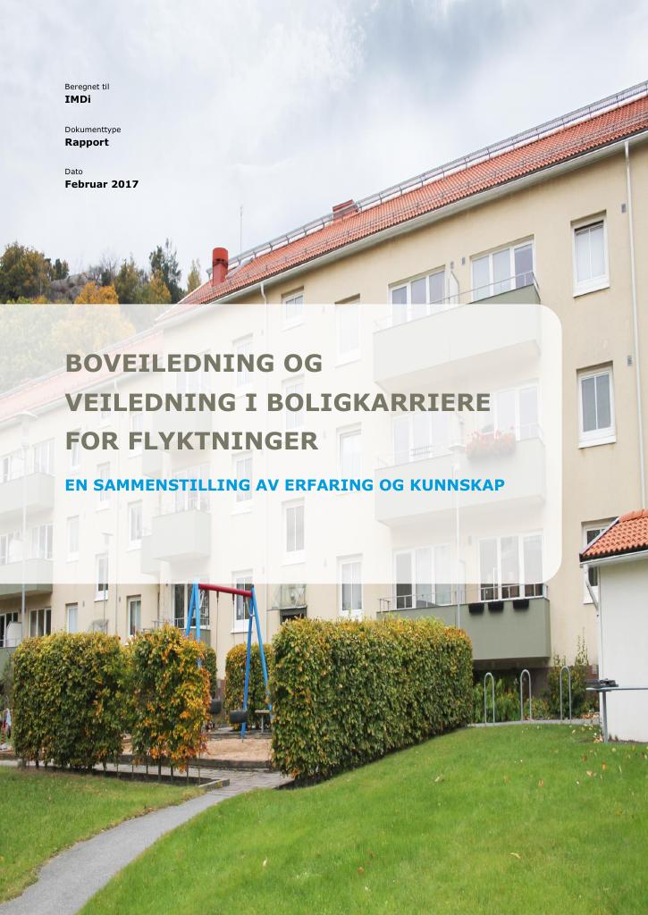 Forsiden av dokumentet Boveiledning og veiledning i boligkarriere for flyktninger