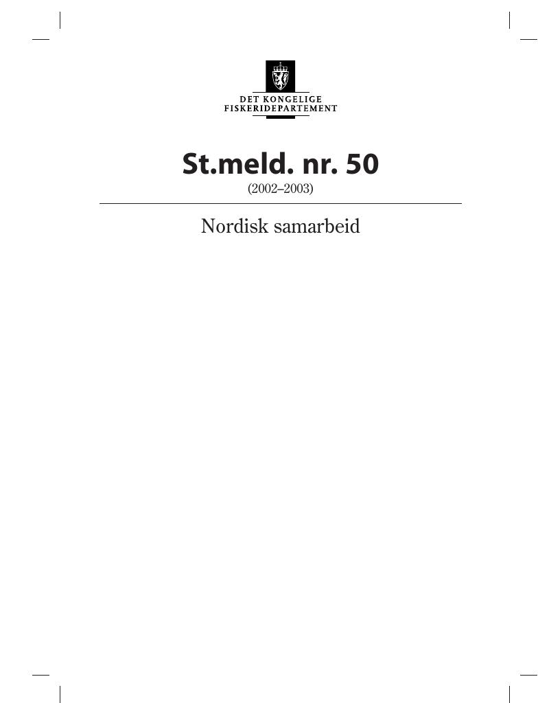 Forsiden av dokumentet St.meld. nr. 50 (2002-2003)