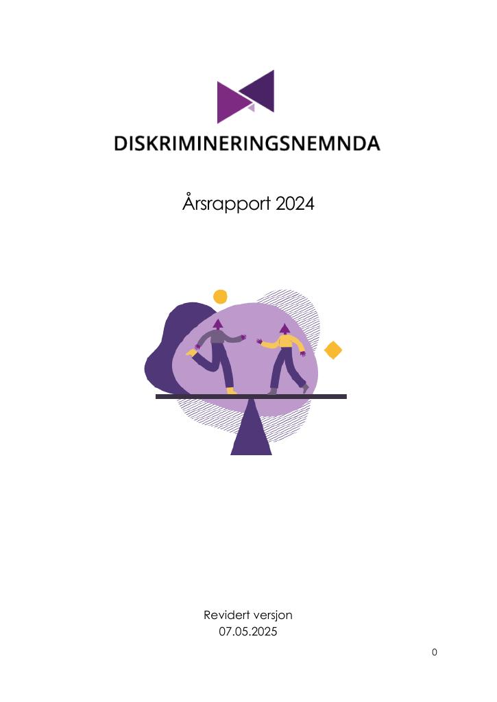 Forsiden av dokumentet Årsrapport Diskrimineringsnemnda 2024