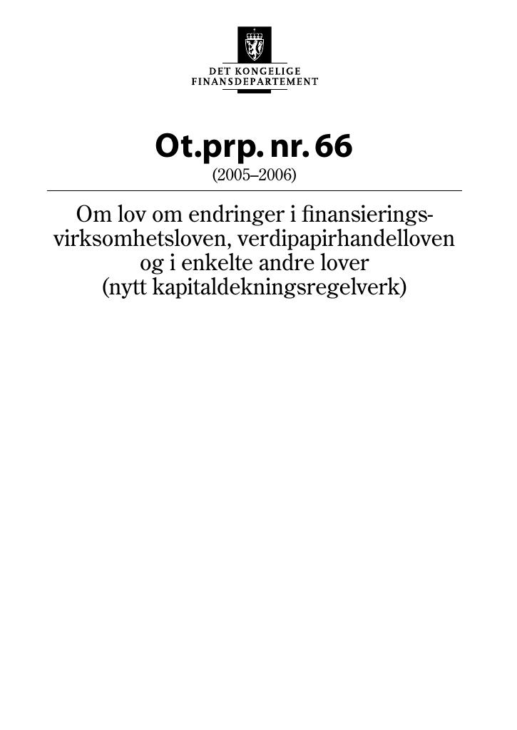 Forsiden av dokumentet Ot.prp. nr. 66 (2005-2006)