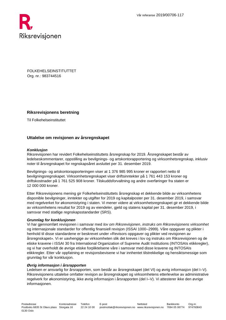 Forsiden av dokumentet Brev