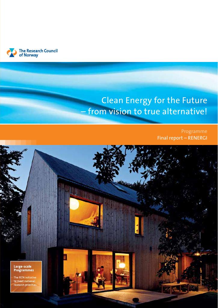 Forsiden av dokumentet Clean Energy for the Future – from vision to true alternative!