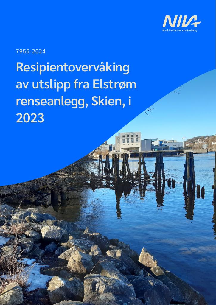 Forsiden av dokumentet Resipientovervåking av utslipp fra Elstrøm renseanlegg, Skien, i 2023