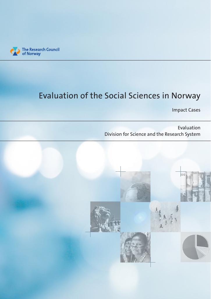 Forsiden av dokumentet Evaluation of the Social Sciences in Norway (SAMEVAL) - Impact Cases
