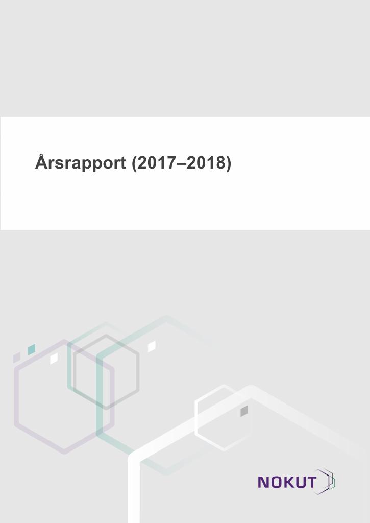 Forsiden av dokumentet Årsrapport Nasjonalt organ for kvalitet i utdanningen (NOKUT) 2017