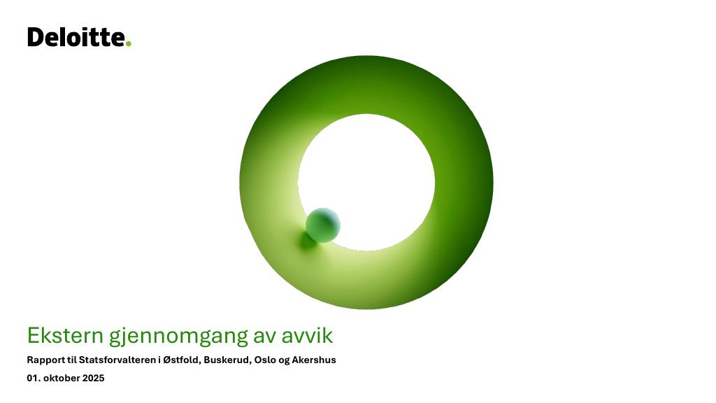 Forsiden av dokumentet Ekstern gjennomgang av avvik