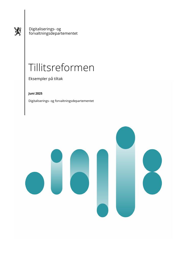 Forsiden av dokumentet Tillitsreformen: Eksempler på tiltak