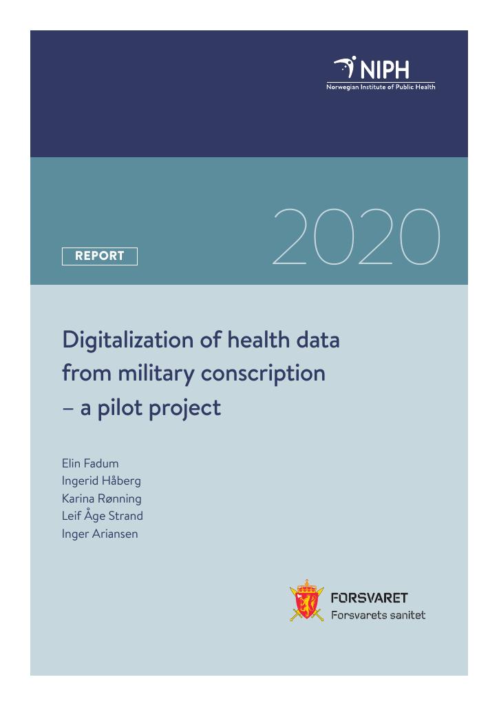 Forsiden av dokumentet Digitalization of health data from military conscription : a pilot project