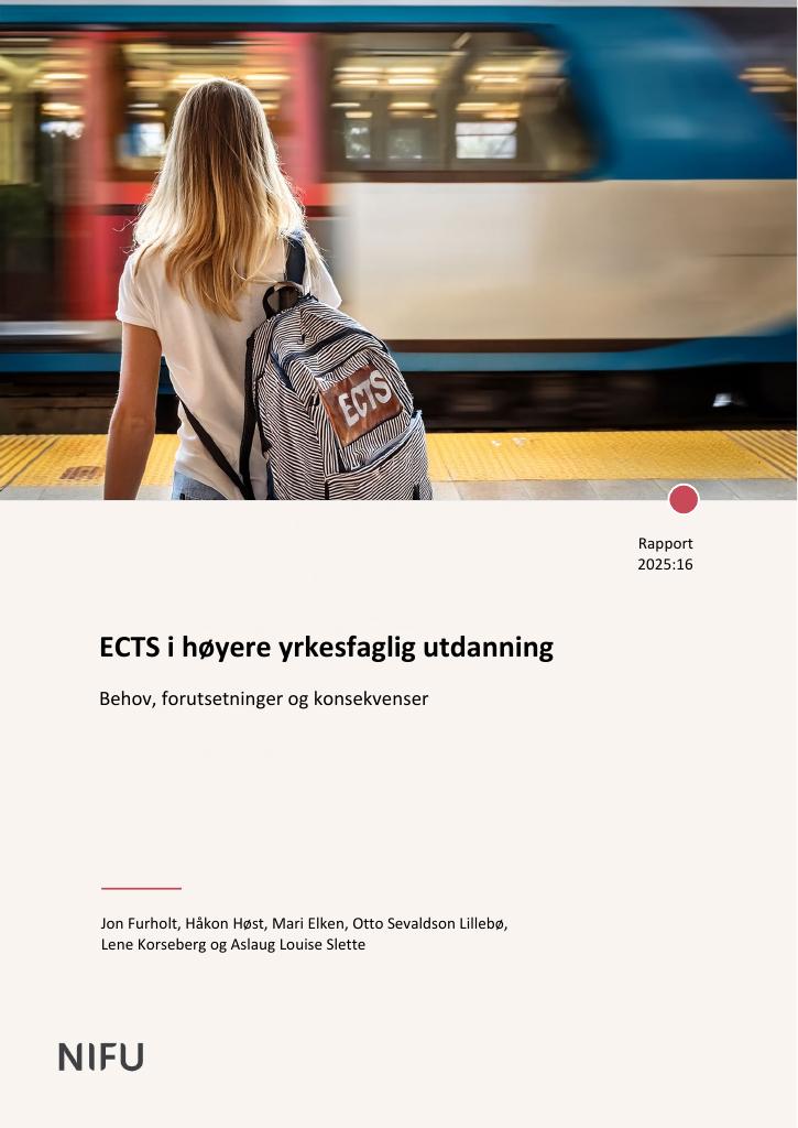 Forsiden av dokumentet ECTS i høyere yrkesfaglig utdanning