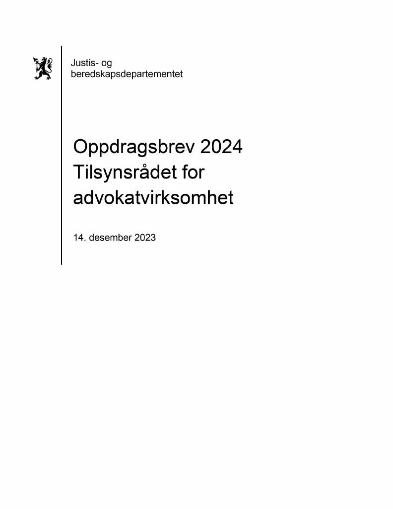 Forsiden av dokumentet Oppdragsbrev