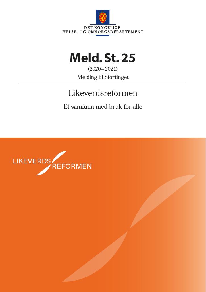 Forsiden av dokumentet Meld. St. 25 (2020–2021)