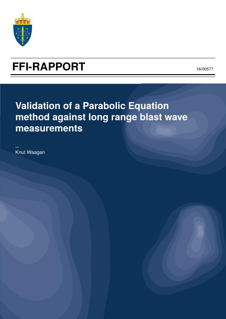 Forsiden av dokumentet Validation of a parabolic equation method against long range blast wave measurements