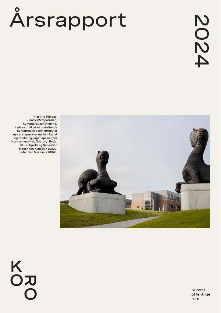 Forsiden av dokumentet Årsrapport Kunst i offentlege rom - KORO 2024