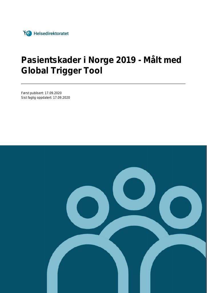 Forsiden av dokumentet Pasientskader i Norge 2019
