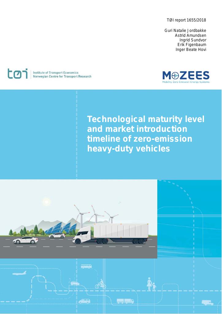Forsiden av dokumentet Technological maturity level and market introduction timeline of zero-emission heavy-duty vehicles : State of the art