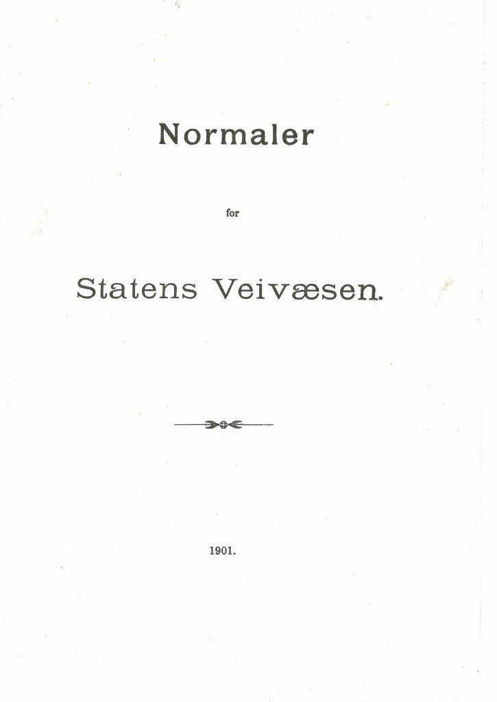 Forsiden av dokumentet Normaler for Statens veivæsen
