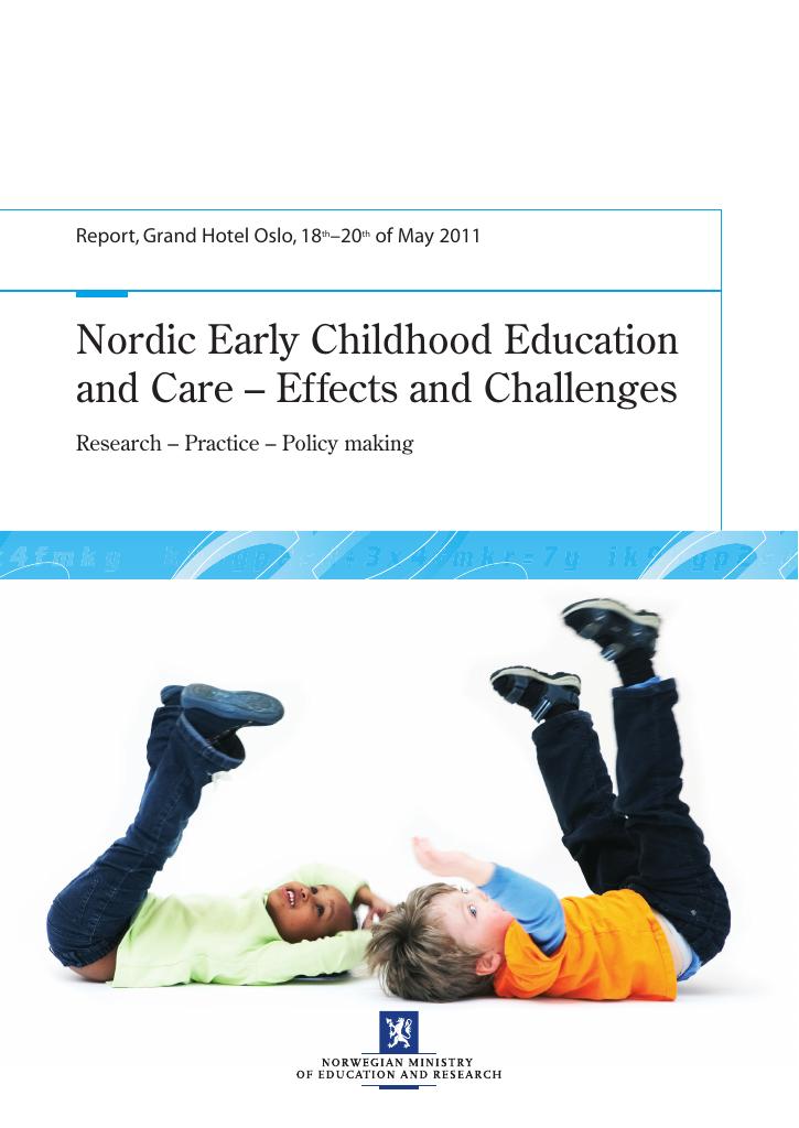 Forsiden av dokumentet Nordic Early Childhood Education and Care