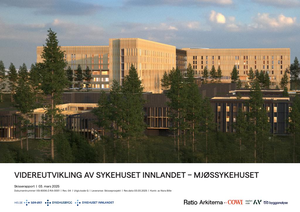 Forsiden av dokumentet Videreutvikling av Sykehuset Innlandet – Mjøssykehuset
