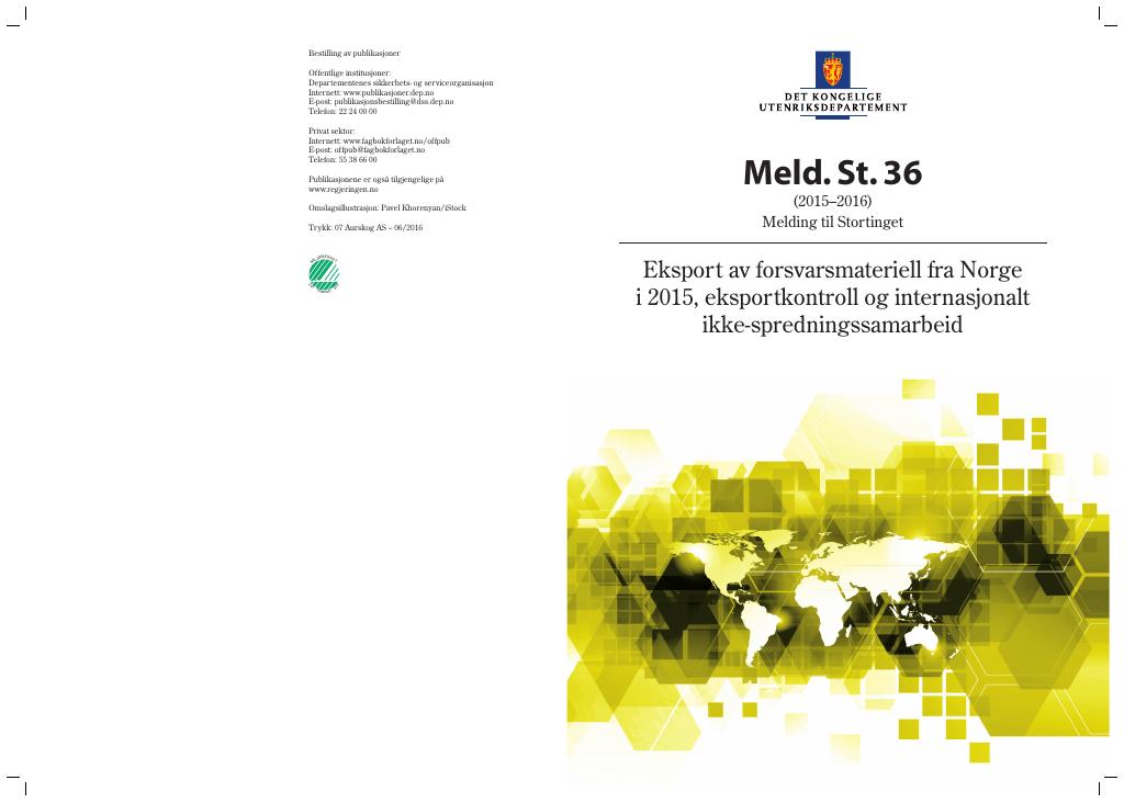 Forsiden av dokumentet Meld. St. 36 (2015–2016)