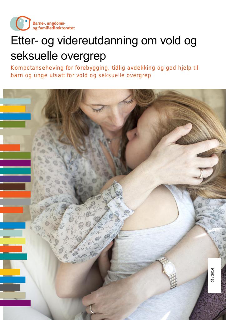 Forsiden av dokumentet Etter- og videreutdanning om vold og seksuelle overgrep.