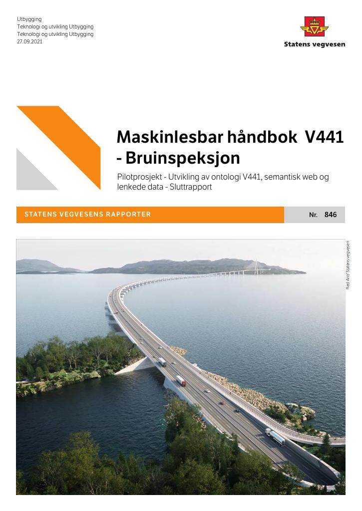 Forsiden av dokumentet Maskinlesbar håndbok V441 - Bruinspeksjon