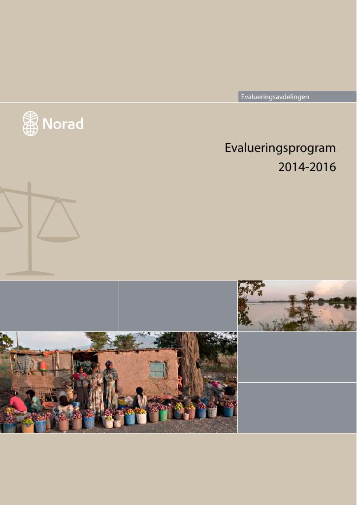 Forsiden av dokumentet Evalueringsprogram 2014-2016