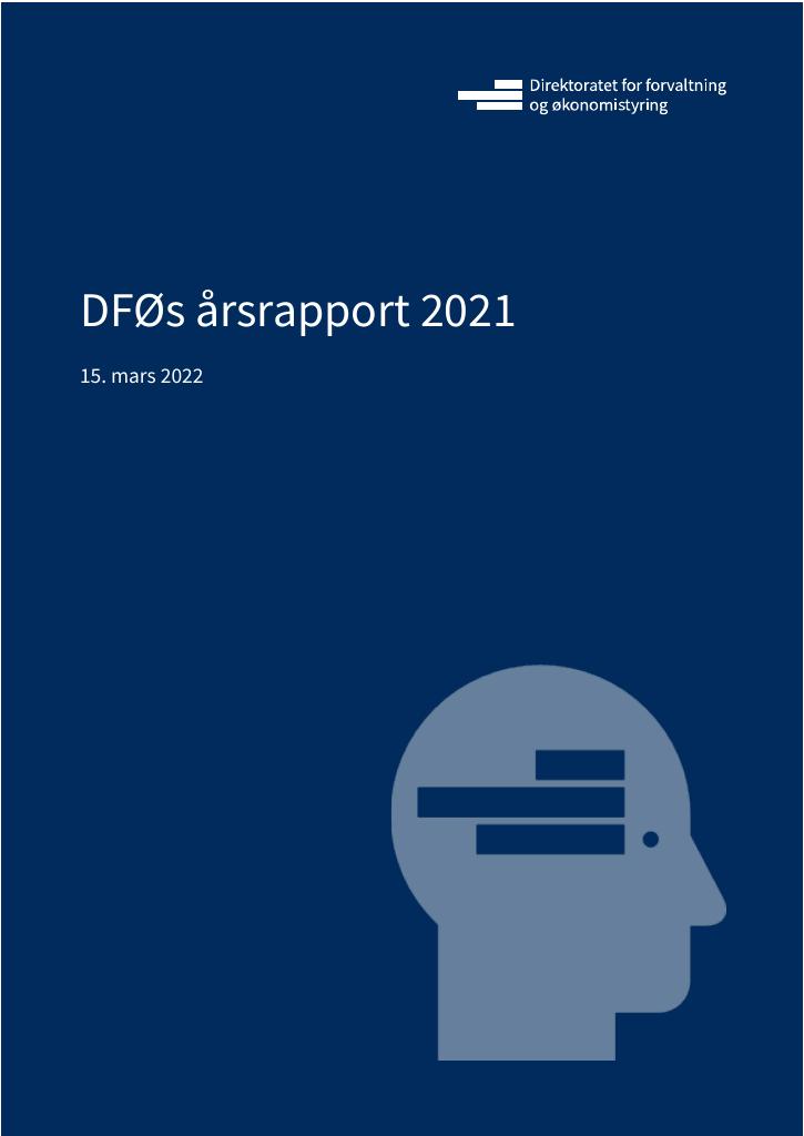 Forsiden av dokumentet Årsrapport DFØ 2021