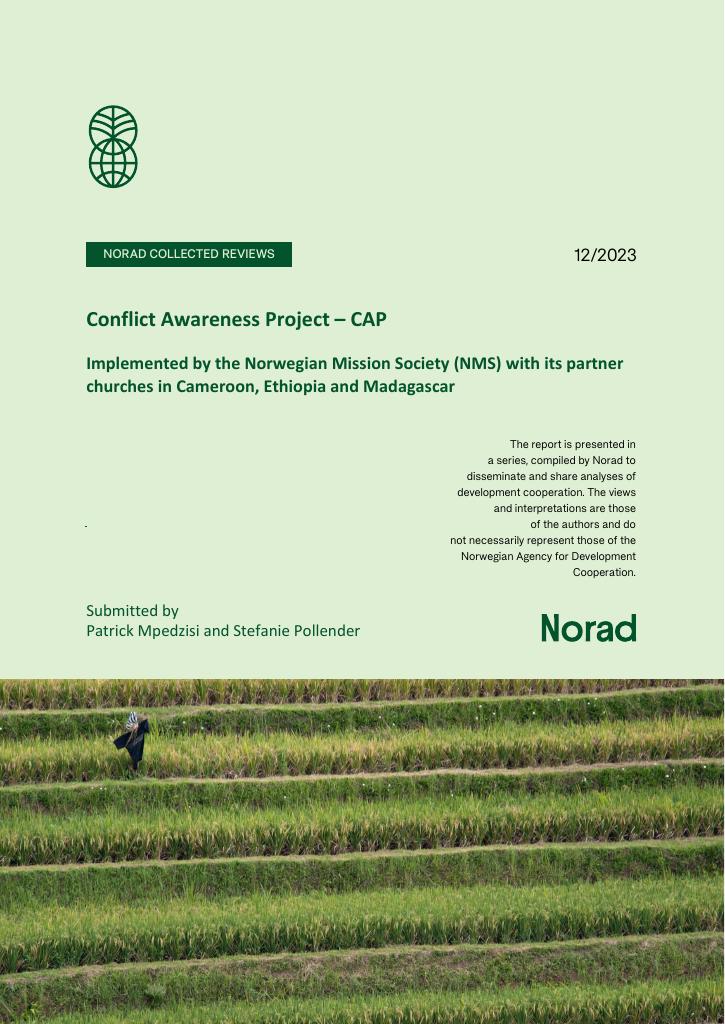 Forsiden av dokumentet Conflict Awareness Project – CAP : Desentralisert evaluering/Norad Collected Reviews