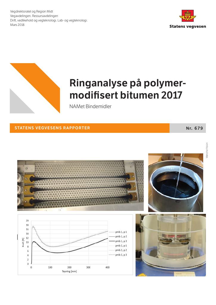 Forsiden av dokumentet Ringanalyse på polymermodifisert bitumen 2017