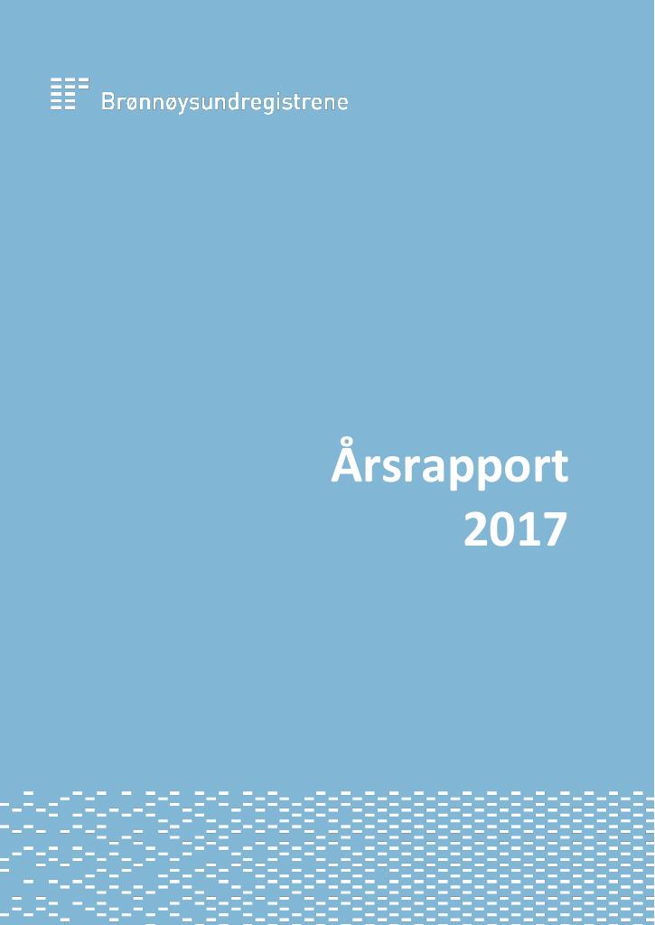 Forsiden av dokumentet Årsrapport Brønnøysundregistrene 2017
