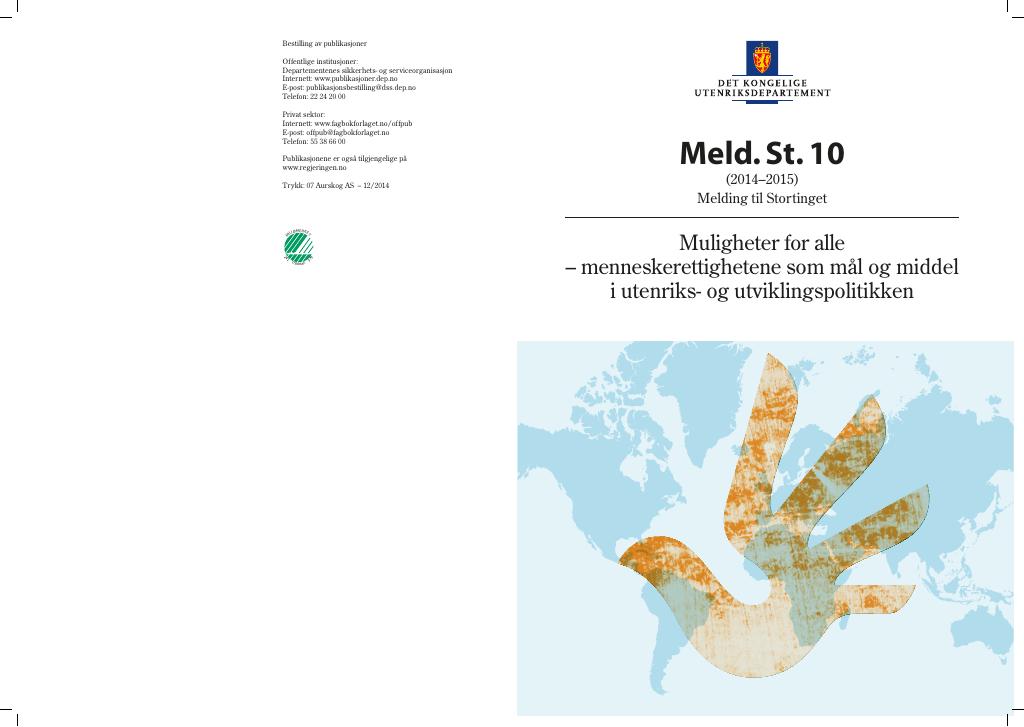 Forsiden av dokumentet Meld. St. 10 (2014-2015)
