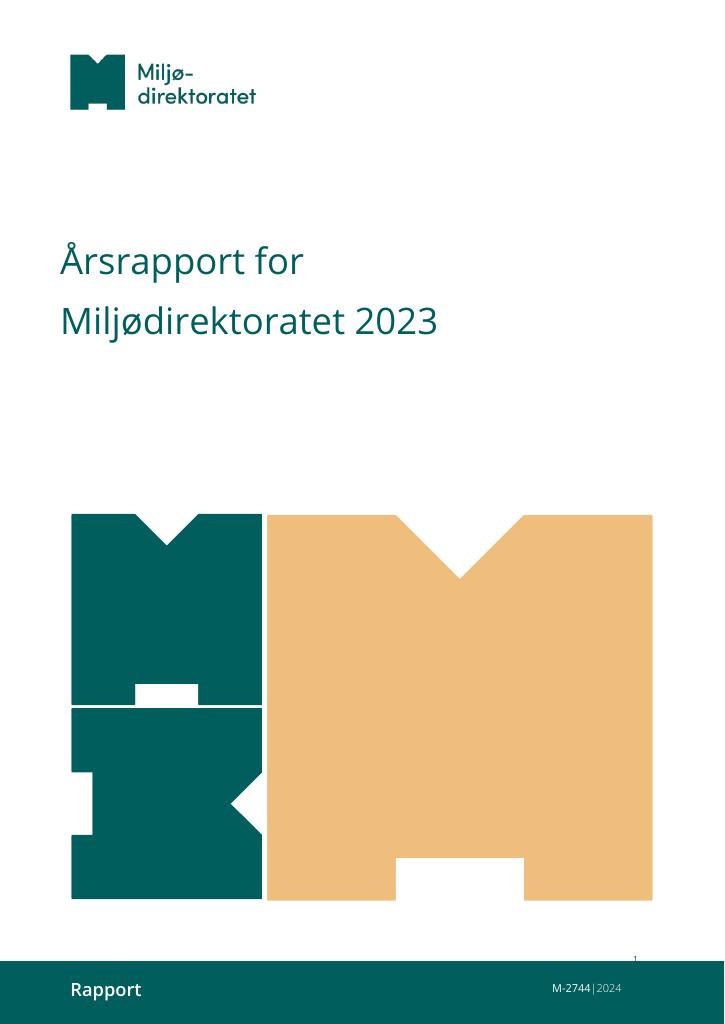 Forsiden av dokumentet Årsrapport Miljødirektoratet 2023