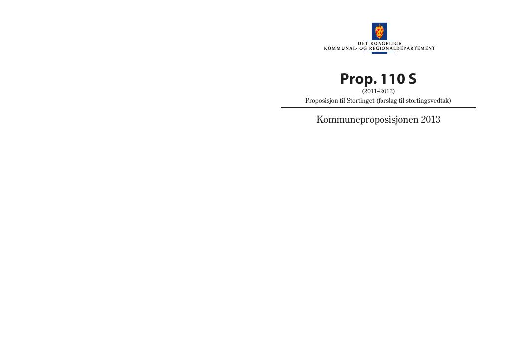 Forsiden av dokumentet Prop. 110 S  (2011–2012)