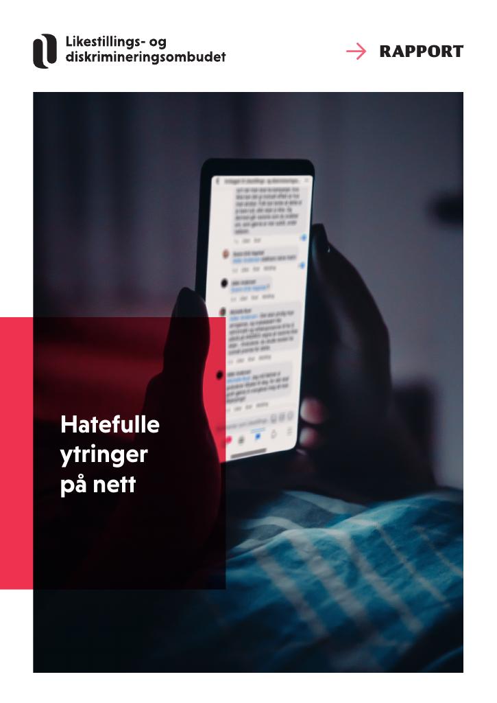 Forsiden av dokumentet Hatefulle ytringer på nett