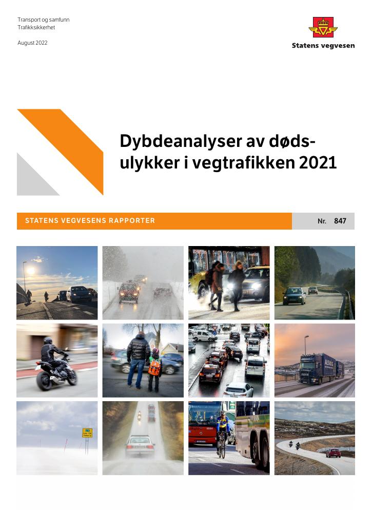 Forsiden av dokumentet Dybdeanalyser av dødsulykker i vegtrafikken 2021