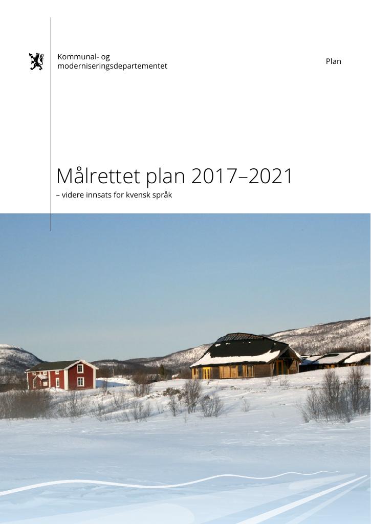 Forsiden av dokumentet Målrettet plan 2017-2021